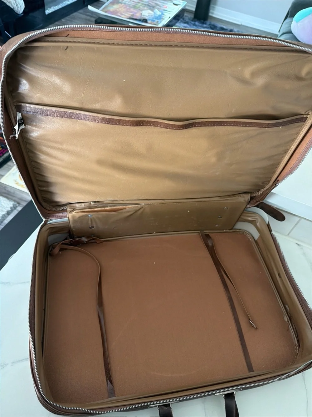 Brown Leather Briefcase Carry Bag